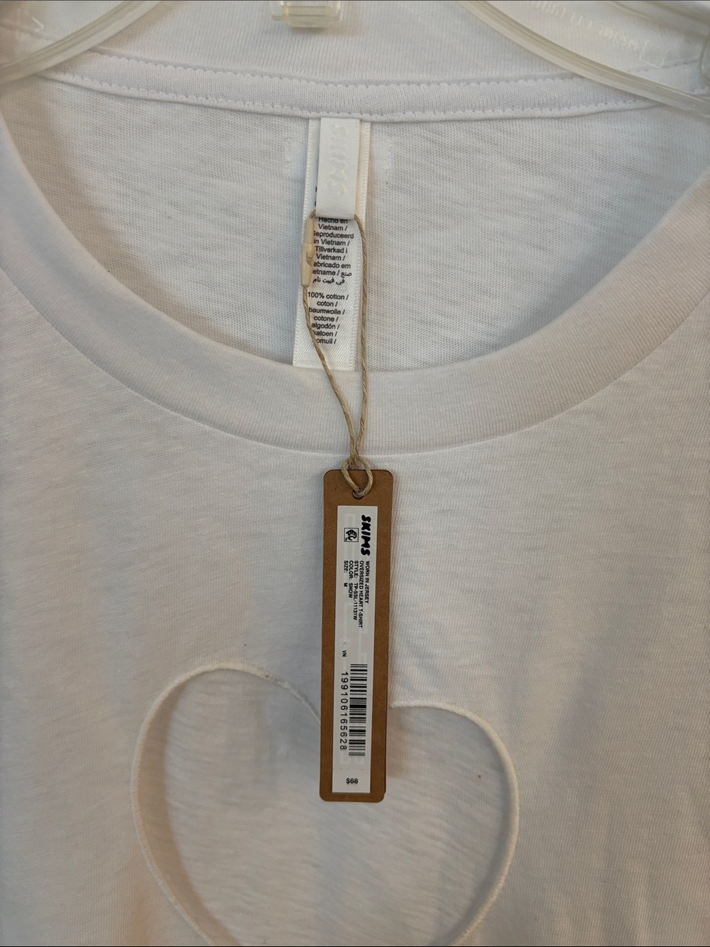 SKIMS Snow White Worn In Jersey Oversized Heart T-Shirt - Picture 4 of 7
